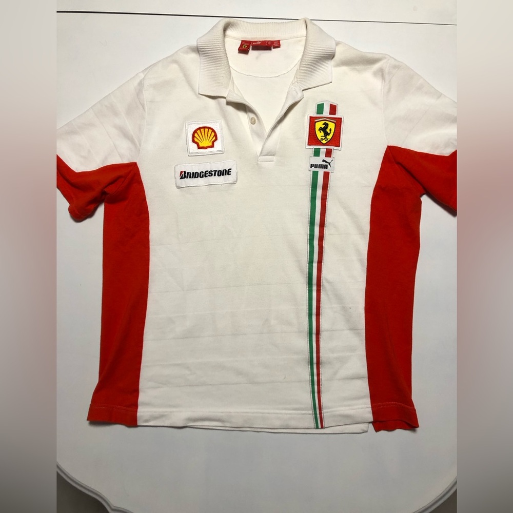 Ferrari Puma Polo Shirt Red and White